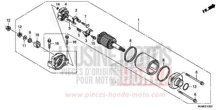 ANLASSER von VFR800X „Crossrunner“ CANDY PROMINENCE RED (R342) von 2017